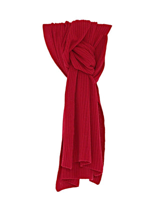 Ribbad kashmir sjal - Ruby Red