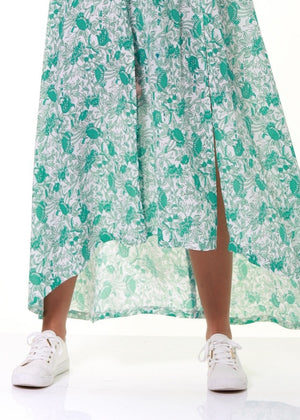 Mila dress timeless boho style in mint flower print