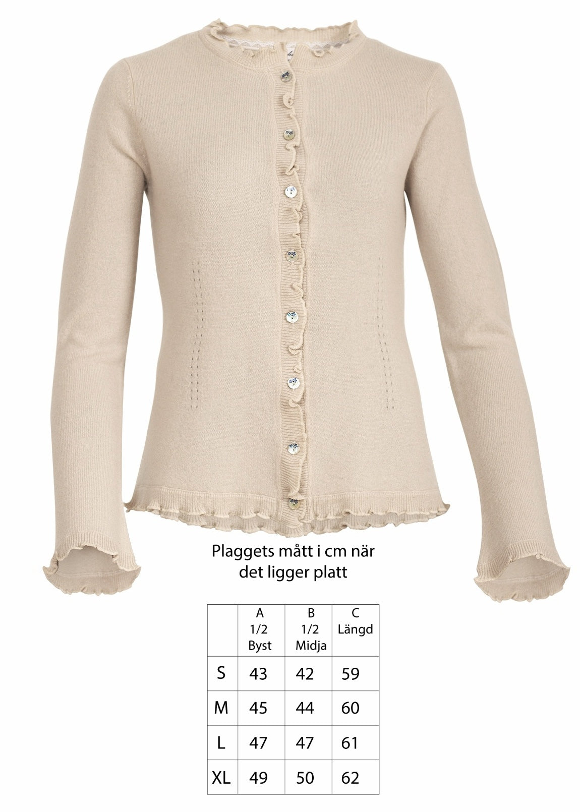 Kashmir cardigan med utsökt finish - Shiitake