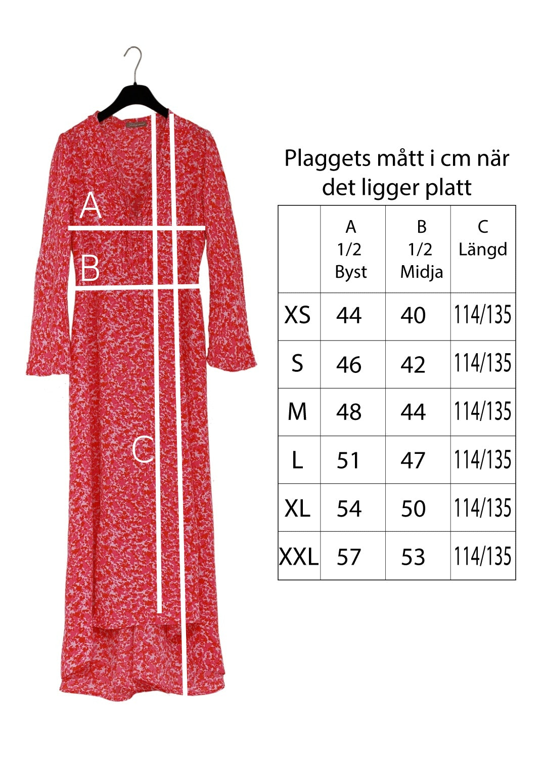 Maxilång klänning med ärm i hallonröd crêpe viskos